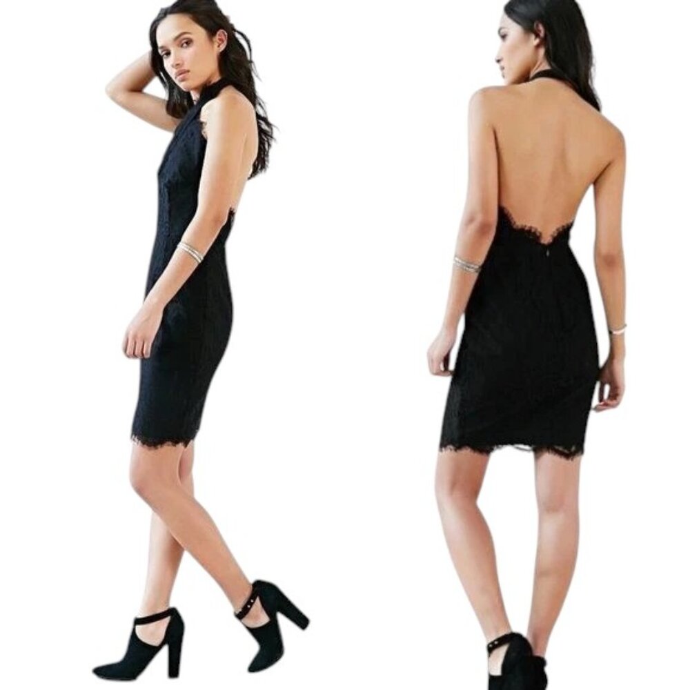 NWT Keepsake The Label Black High Roads Lace Halter Dress - Size Small